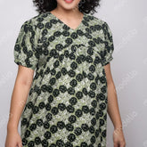 Feeding Frock Alia Cut, Free Size, Ankle Length, Tie-Up, Puff Sleeve Sleepwear in Softest Cotton Fabric (Bra Size 34"-38" | 50”-52″ length)